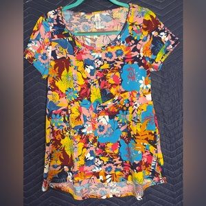 Women's LuLaRoe Short Sleeve Flowy Floral Shirt